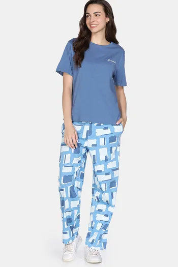 Buy Zivame 2 Mile Fashion Knit Cotton Loungewear Set - Dutch Canal
